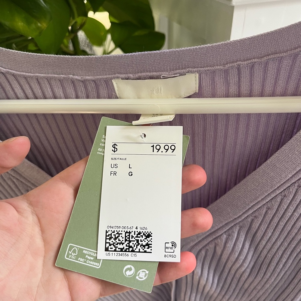 Lavender Ribbed Long Sleeve Top - Picture 3 of 4